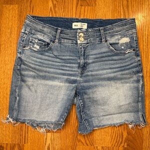 BKE Victoria Mid Rise Skinny Light Blue Denim Jean Shorts
